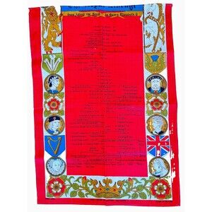 Vintage Royal Lineage by Luster Alfred the Great Red Handprint Vintage Souvenir